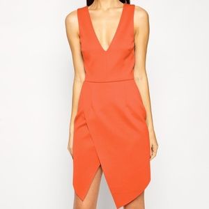 ASOS Asymmetric Scuba Wrap Super Plunge Dress